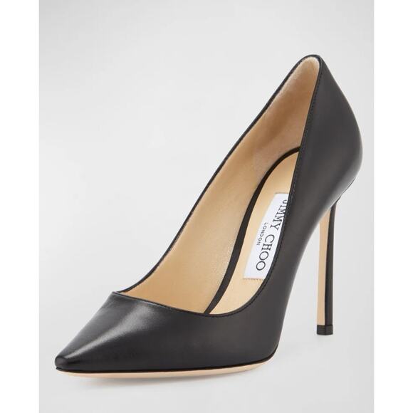 Jimmy Choo Shoes - Jimmy Choo Romy 100mm Leather High Heel Pumps Black Size 8